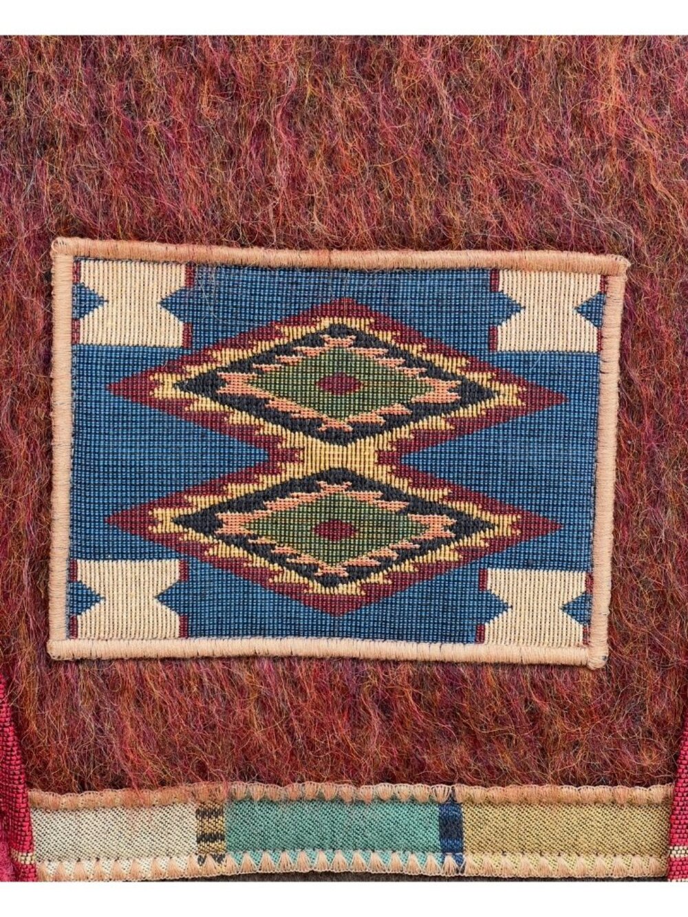Handmade Y2K Women's XL Southwestern Wool Jacket 2 Snap Closures Copper Concho - Picture 7 of 11